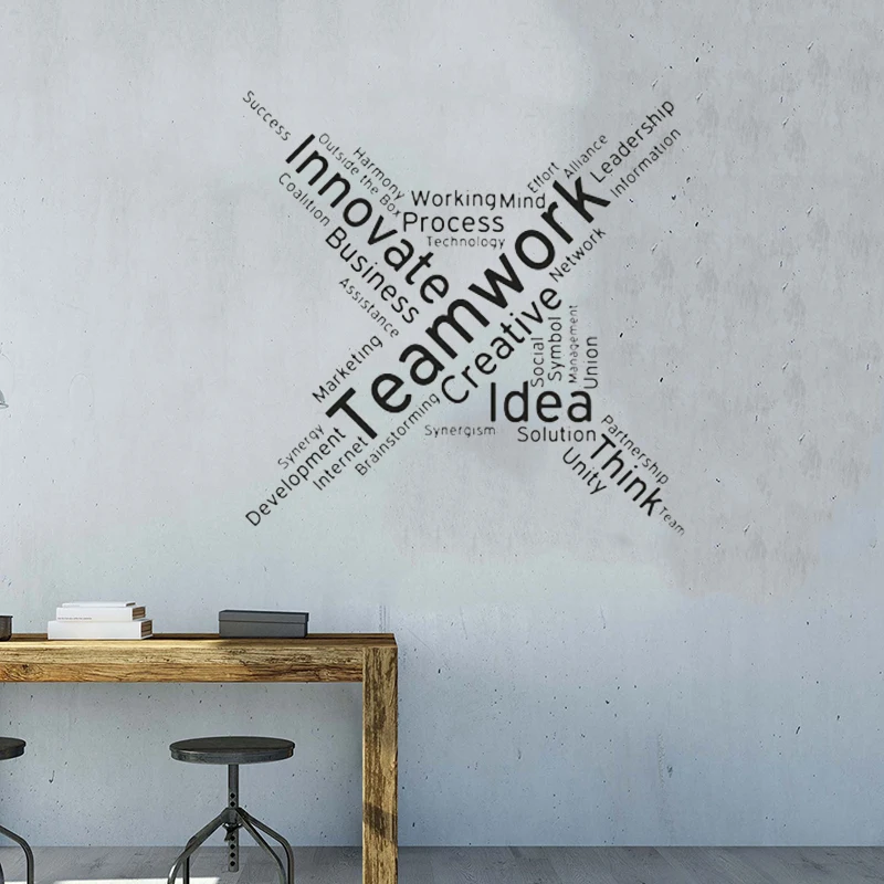 Creative Teamwork Quote Vinyl Wall Decal Art Office Room Idea Decor Wall Sticker Lettering Mural Team Inspirational Posterlc1490 Wall Stickers Aliexpress