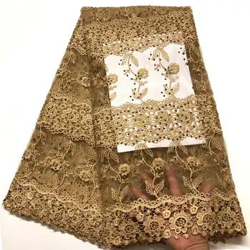 

African Laces Fabrics Embroidered African Guipure French African Bridal Lace Fabric 2019 African French Net Lace NHS-04
