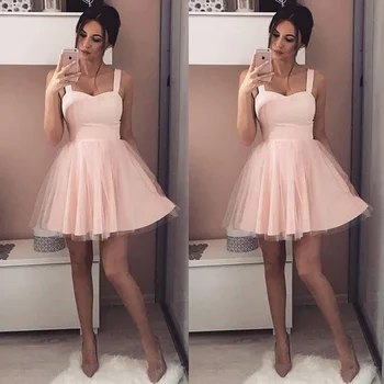 

Sexy Women Pink Tulle Mini Dress Elegant Ladies Evening Party Ball Gown Dresses Female Strap Sleeveless Casual Dresses