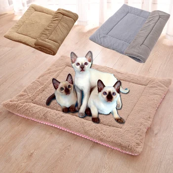 

Pet Soft Pet Blanket Winter Dog Bed Washable Mat Solid Color Warm Sleeping Mattress Large Small Medium Coral Fleece Pet Supplies