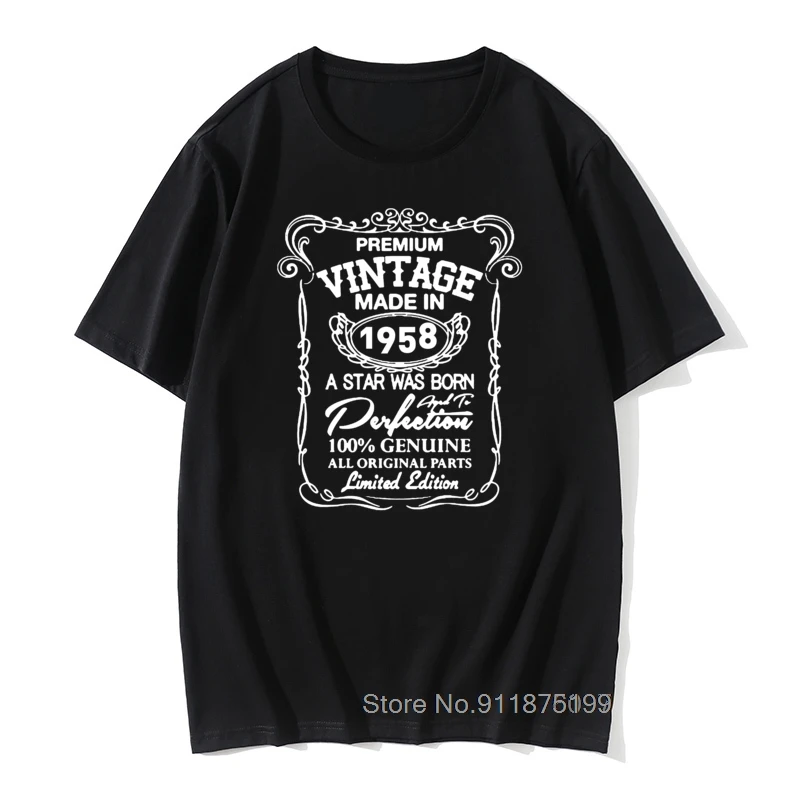 Made In 1958 GiftT-Shirt Birthday Present Graphic Unisex Fashion New 100%Cotton Short Sleeve Novelty Father Tees |