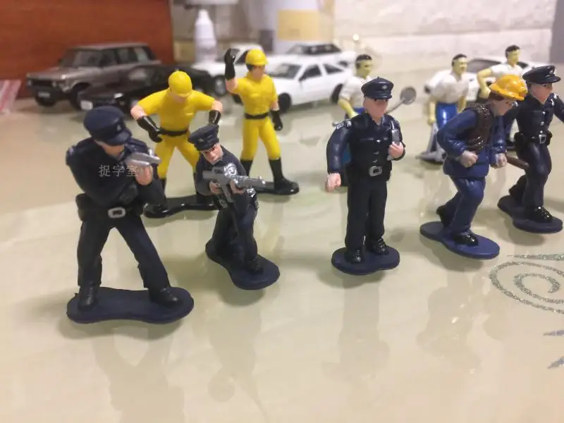 ПВХ фигурка игрушки модели 1:43 куклы, куклы-полицейские, обслуживающий персонал, 12 шт./компл