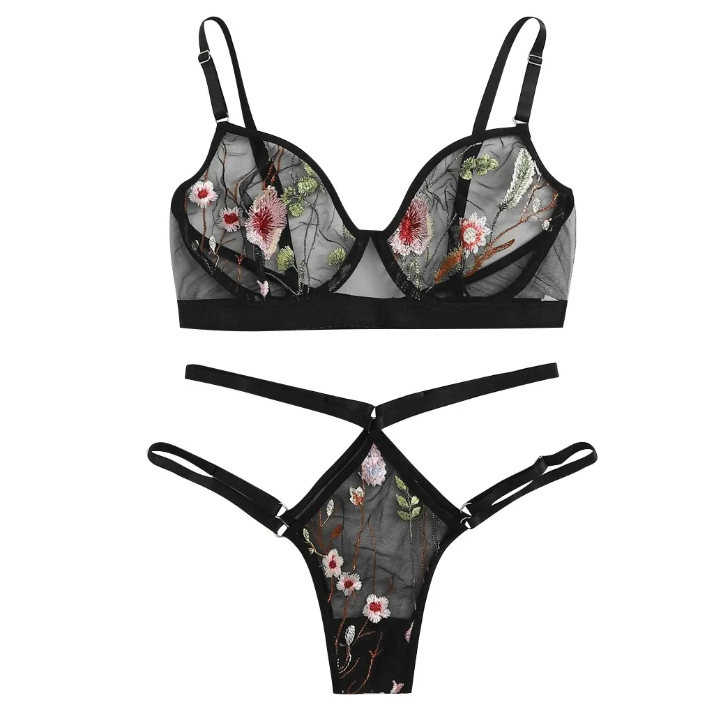 Sexiga Underkläder Plus Size Damunderkläder BH Trosor Underkläder Set Lenceria Sensuell Mujer Spets BH G-string Cut Sexig_voghion.com