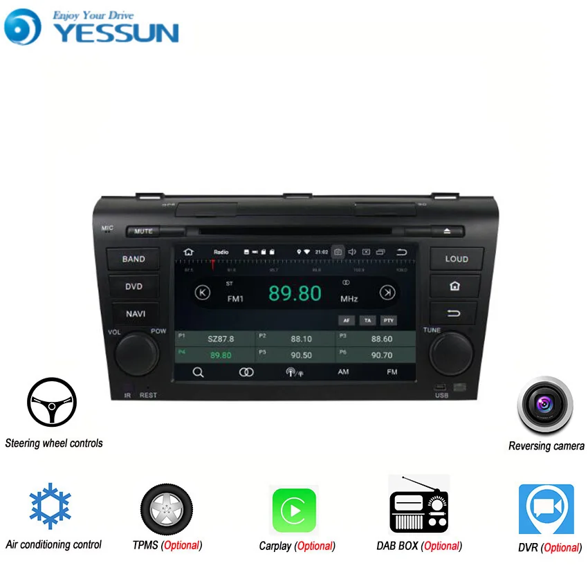 Мультимедийный плеер YESSUN Android 8 0 4 Гб ОЗУ для Mazda 3 BK 2004 ~ 2009 GPS навигация радио