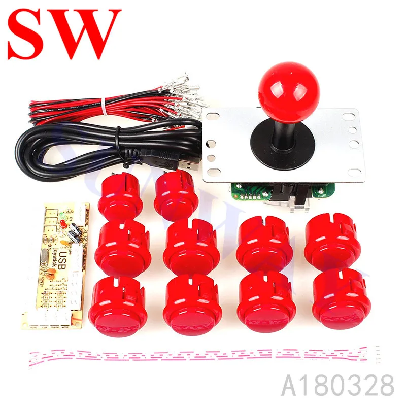 

DIY arcade joystick kits with Sanwa style 5Pin joystick+ Baolian 30mm Push Buttons+Zero Delay USB Encoder for Jamma MAME