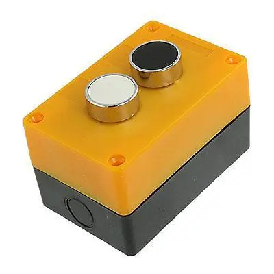 

AC 240V 3A Black White Momentary Push Button Switch Station Box NO Normally Open