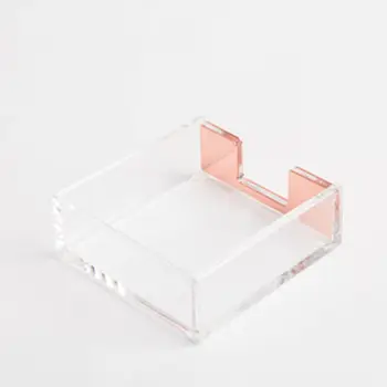 

Transparent Square Memo Box Sticky Note Storage Card Holder Organizer Stationery