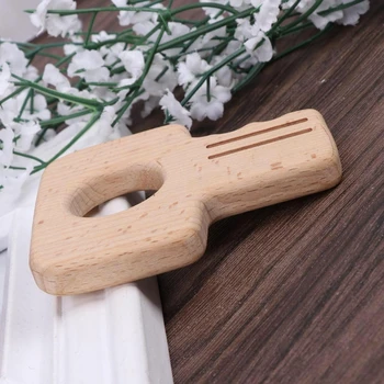 

Baby Teether Natural Beech Wooden DIY Key Shape Ring Craft Chew Handmade Kid Toy R9UE