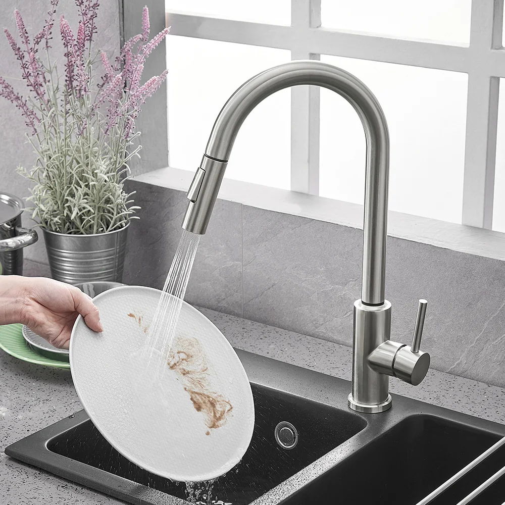 Kitchen-Faucets Sensor Sink Tap Mixed-Tap Torneira-De-Cozinha Touch-Control Pull-Out