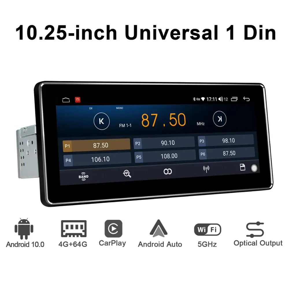 

Android 10.0 4GB RAM&64GB ROM 8.8 inch IPS Octa Core head unit support Rear Camera/Front camera/Carplay/4G/Fast Boot DSP WIFI BT