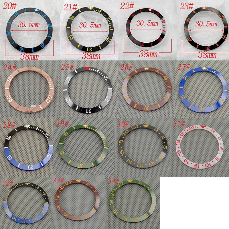 

38mm Red Black Blue Green Ceramic/Titanium Bezel Insert Kit GMT Automatic Men's Watch