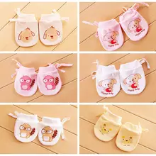 1 пара, модные детские перчатки против царапин, Хлопковые варежки-царапки для защиты новорожденных