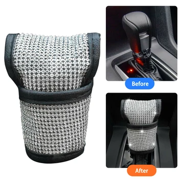 

Car Gear Head Shift Knob Cover Bling Crystal Gear Shift Handle Auto Interior Accessories for most cars
