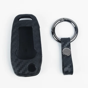 

Carbon Fiber Cars Key Case Fobs Cover Accessories For Ford F-150 2015-2019