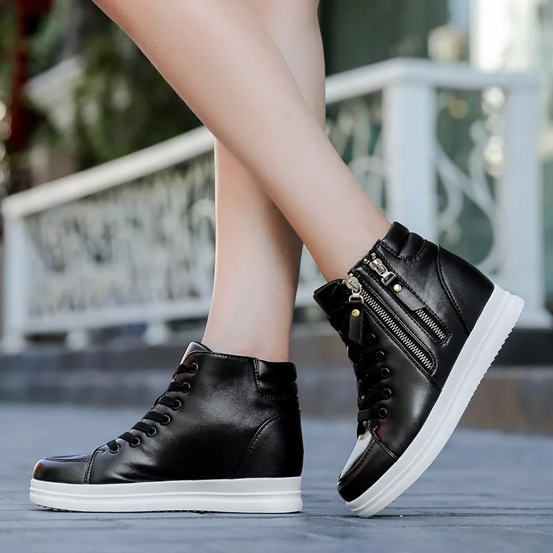 White High Tops Wedge Sneakers Woman 