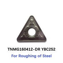 10pcs ZCC triangolo inserire TNMG160412-DR YBC252 piastra utensile per tornitura in metallo duro TNMG 160412 per sgrossatura del raggio d'acciaio 1.2