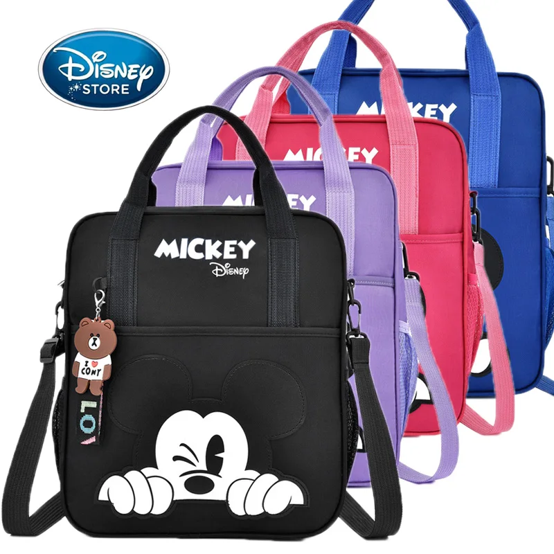 

Disney Student Tutoring Bags Multifunctional Cartoon Mickey School Backpack Tote Bag Handbag Document Bookbag Square Schoolbag