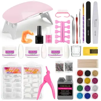 

COSCELIA Acrylic Nail Kit With Lamp Nail Drill Machine All For Manicure Gel Nail Kit Acrylic Powder Liquid Nail Art Tools Kit