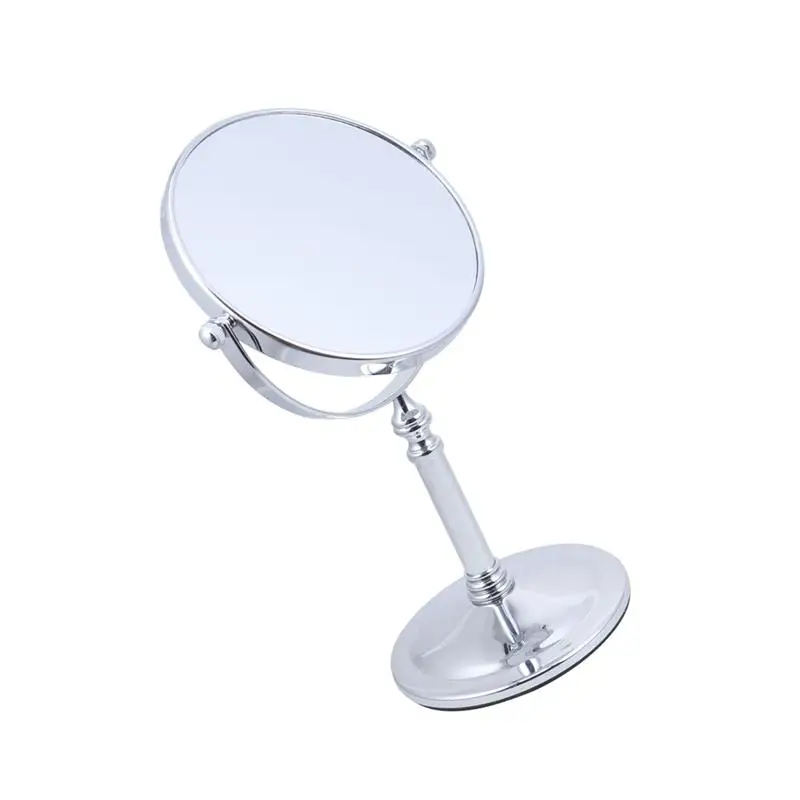 Double Side Cosmetic Mirror Magnification Desktop Makeup Mirror for Home(6 Inch 5 Times Magnification Silver