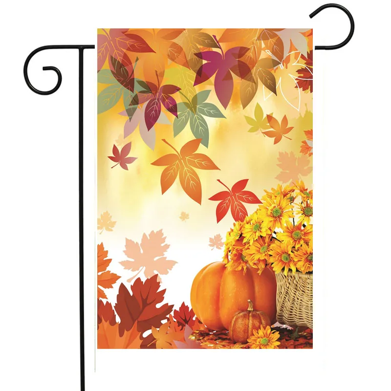 Garden Flag Осенний лист Тыква Садовый флаг 12x18 дюймов двустороннее украшение двора - Цвет: Garden Flag