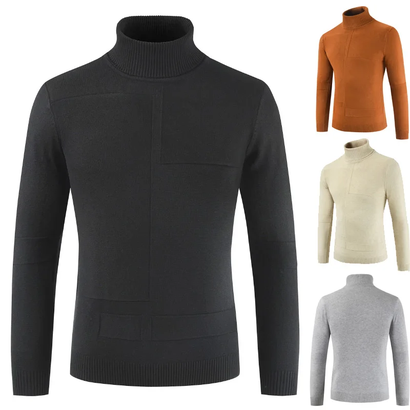 16 Colors GustOmerD Winter Pullovers Sweater Men Fashion Slim Fit England Style Mens Sweaters Casual Warm Turtleneck Men