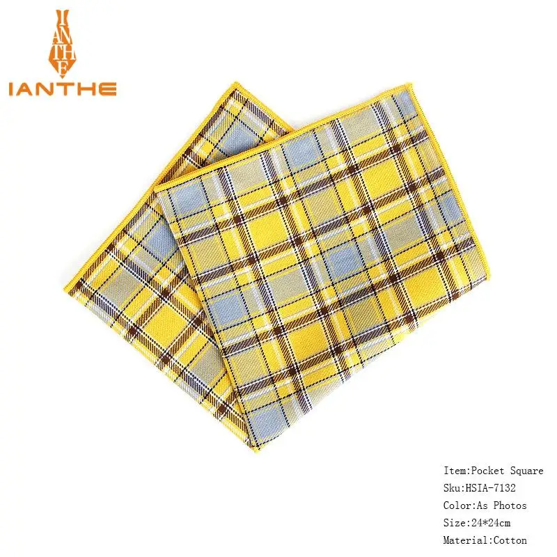 Клетчатые красочные хлопчатобумажные носовые платки тканый Печатный нагрудный Платок для мужчин повседневный квадратный Карманный платок полотенца - Цвет: Photo Colors