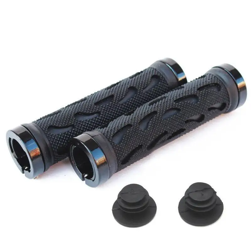 

Kuulee Bicycle Mountain Bike Soft Durable Handlebar Grips Cycling Lock On Hollow Out Round Handlebar Sleeves