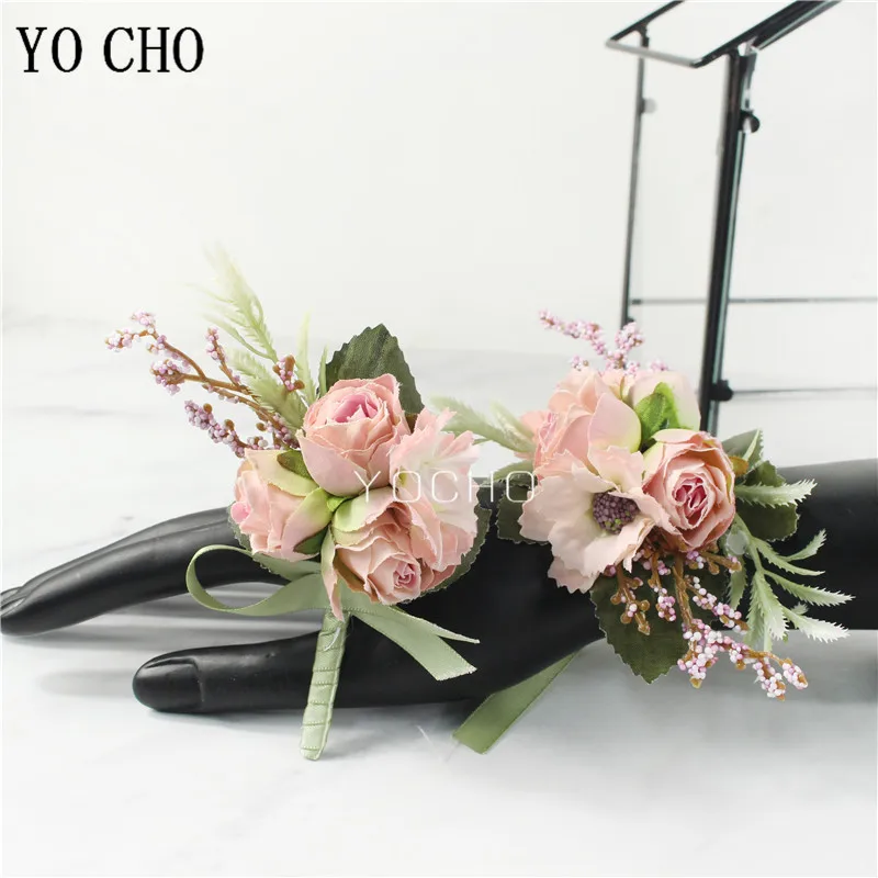 Wedding Groom Boutonniere Bridesmaid Flowers Bracelet White Rose Boutonniere Corsage Pin Flower Wedding Witness Corsages Flower