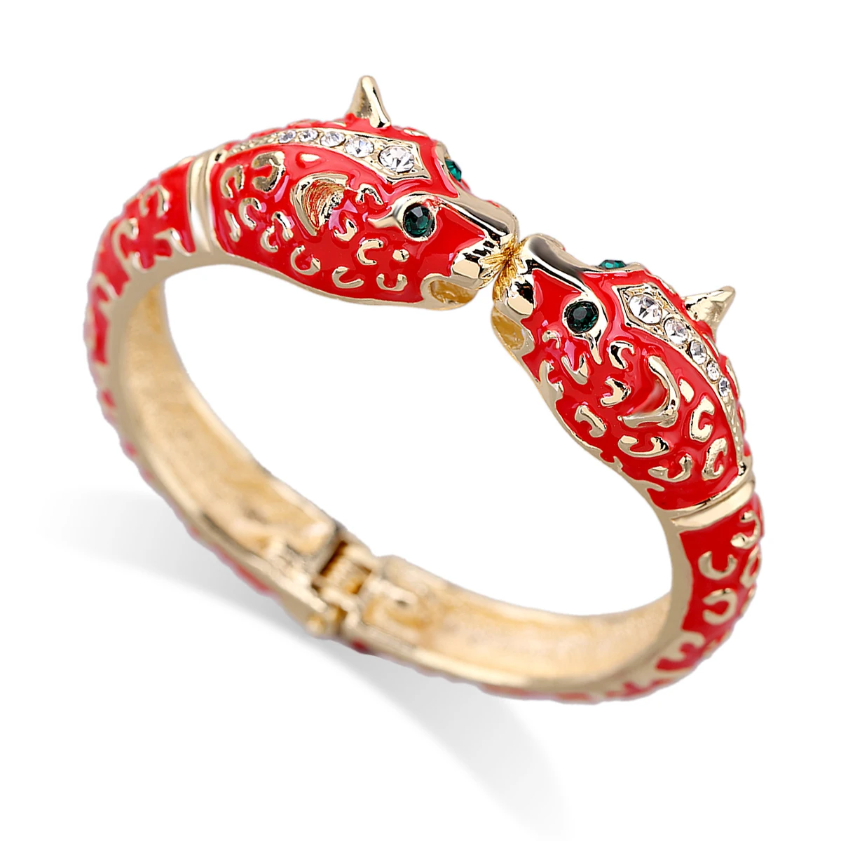 Bangle Bracelet KAYMEN 6 Colors Women's Statement Cuff Gold-Color Fashion Double Leopard Bohemian Enamel Girls Jewelry