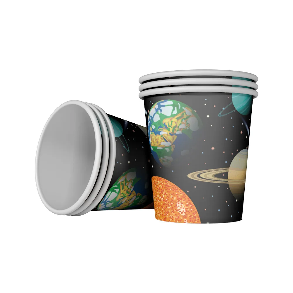 Тема вечерние принадлежности одноразовая посуда наружное пространство звезда бумажная тарелка салфетка чашка Вселенная галактики вечерние Декор