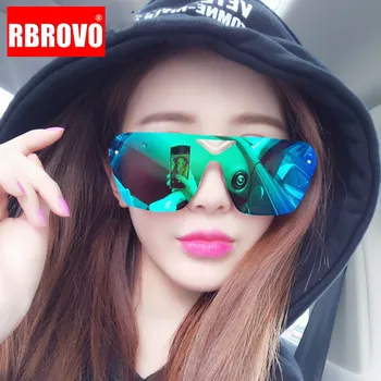 

RBROVO 2020 Reflective Siamese Pilot Sunglasses Women Brand Designer Luxury Women Sun Glasses Classic Vintage UV400 Outdoor