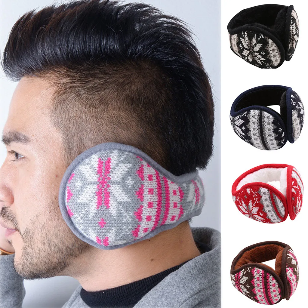 Winter Earmuffs Women Foldable Ear Muffs Back Wear Suede Velvet Ear