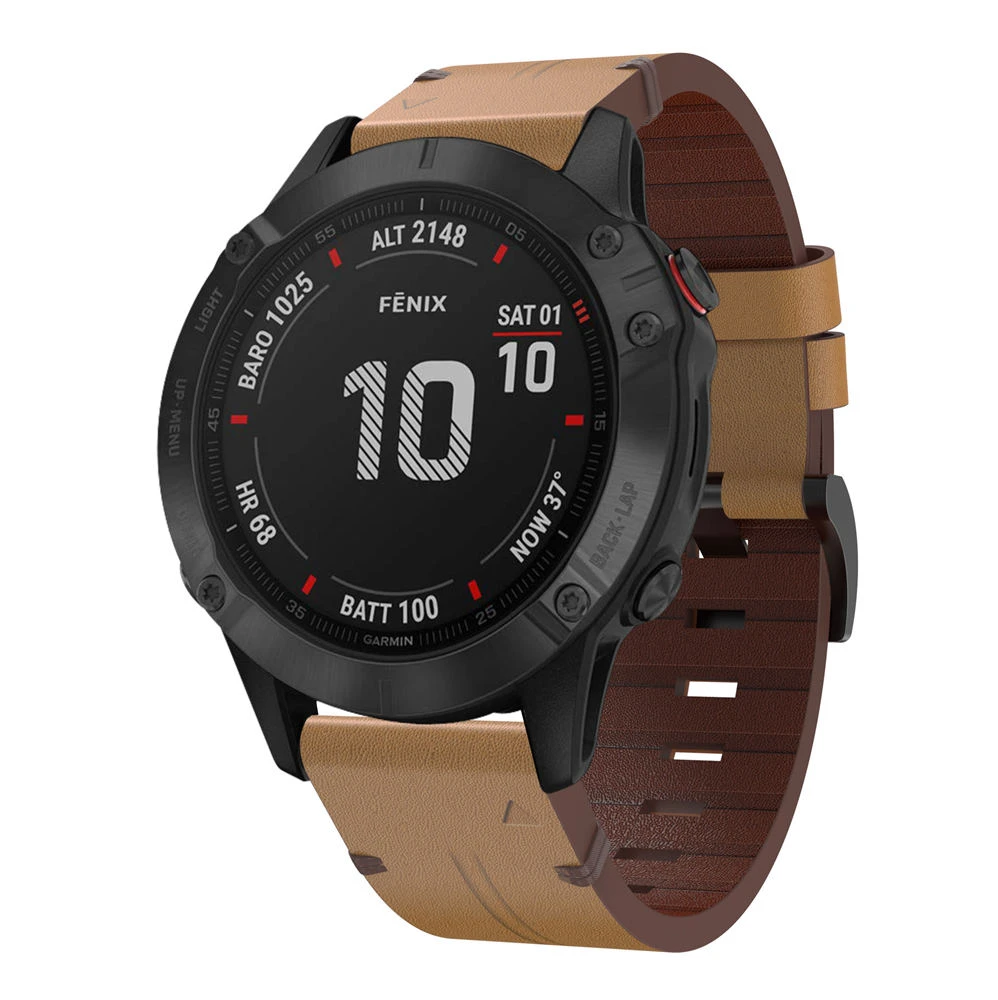 laat staan Premisse verzoek 26mm Quick Release Leather Watchband Bracelet For Garmin Fenix 6x / Fenix  6x Pro Fenix 3 3 Hr Smart Watchband Easyfit Wriststrap - Watchbands -  AliExpress