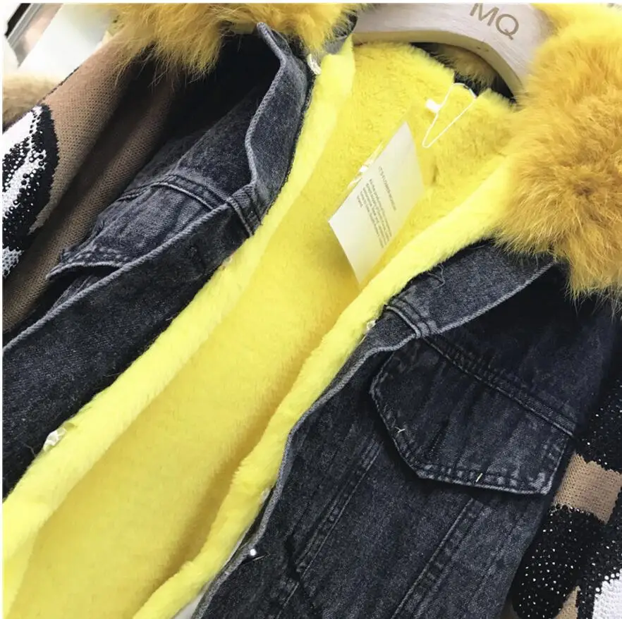 Новая зимняя куртка с воротником из натурального меха, с рисунком Микки Мауса, Лидер продаж, вязанная прошитая хлопковая стеганая куртка, женское плотное джинсовое пальто, парки для женщин