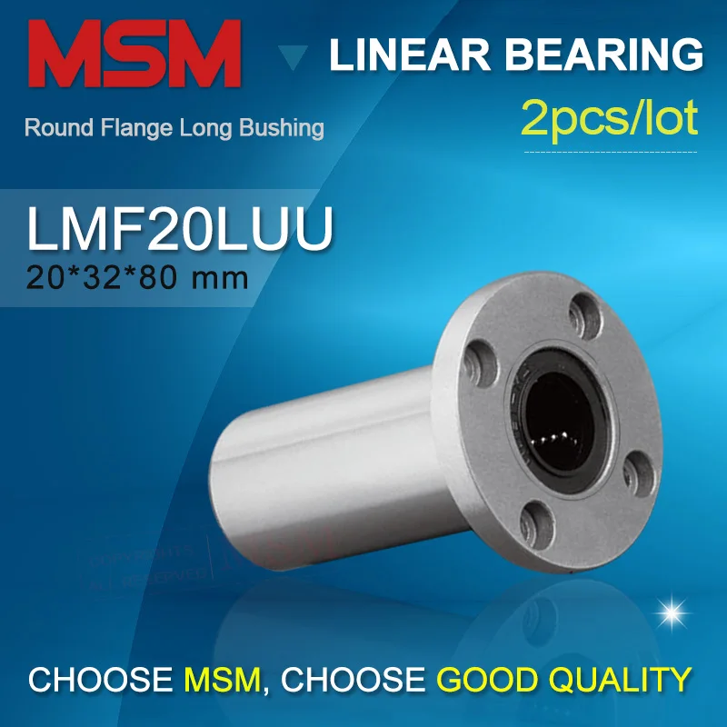 Круглый фланец LMF20LUU линейный подшипник двойной широкий длинный тип dr20 D32 L80