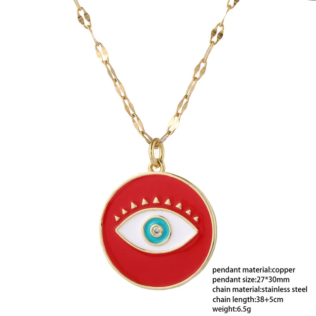 Boho Evil Bllue Eye Necklace for Women Men Snake All-seeing Eye Collar Necklace Gold Pendant Long Chains Couple Necklace Punk NK004G6