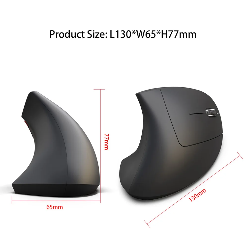 Wireless Gaming Mouse Bluetooth 3.0 Mouse 3 Adjustable DPI 800 1600 2400 6 Buttons Rechargeable Ergonomic Vertical Mice For PC