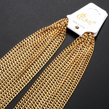 

Wholesale Basic Punk Stainless Steel Necklace For Men Women Curb Cuban Link Chain Chokers Vintage Black Gold Tone Solid Metal