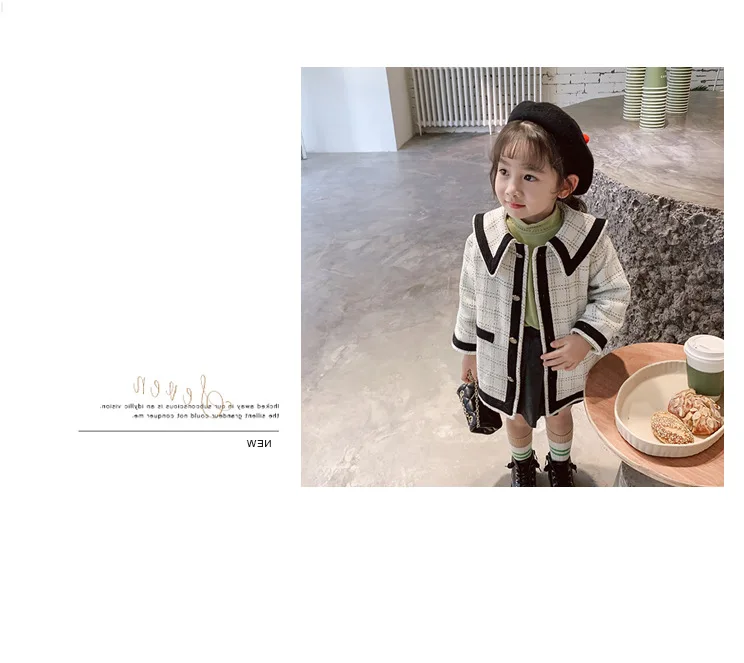 2019 детская модная верхняя одежда для маленьких девочек; однобортный Кардиган в клетку; пальто для детей 2-7 лет; куртки принцессы в Корейском
