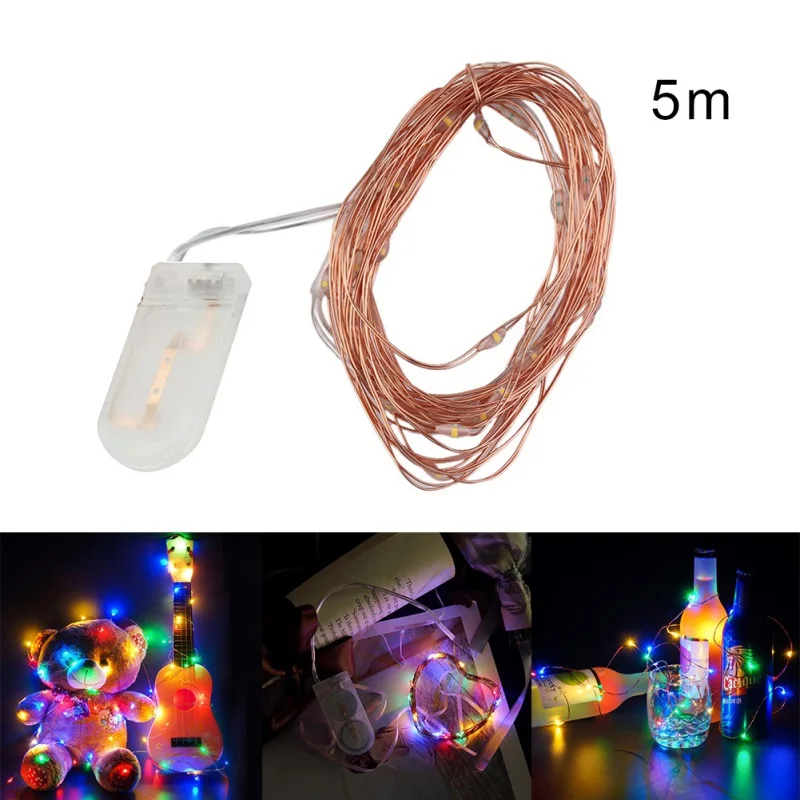 E3 50LEDS 1/2/3/4/5/6 M/10 20 Вт, 30 Вт/40/50/60 светодиодный S светильники в форме винных бутылок(с крышкой) Встроенный Батарея светодиодный в форме пробки Медный провод гирлянда - Цвет: E3 50LEDS
