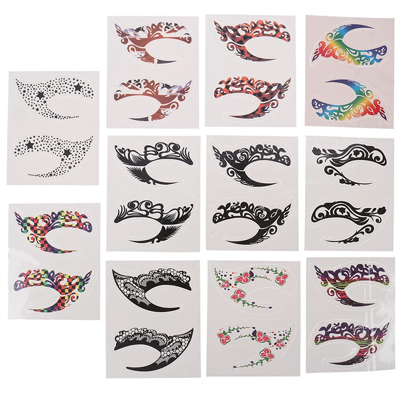 Disposable Temporary Eye Tattoo Stickers Waterproof DIY Flash Eyeshadow Eyeliner Face Sticker Halloween Makeup Tool