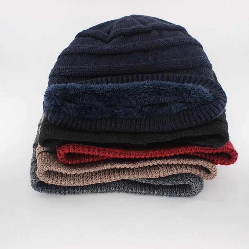 Новое поступление, зимняя теплая шапка унисекс в полоску для взрослых, женские вязаные Повседневные шапки, брендовые модные вязаные шерстяные шапки