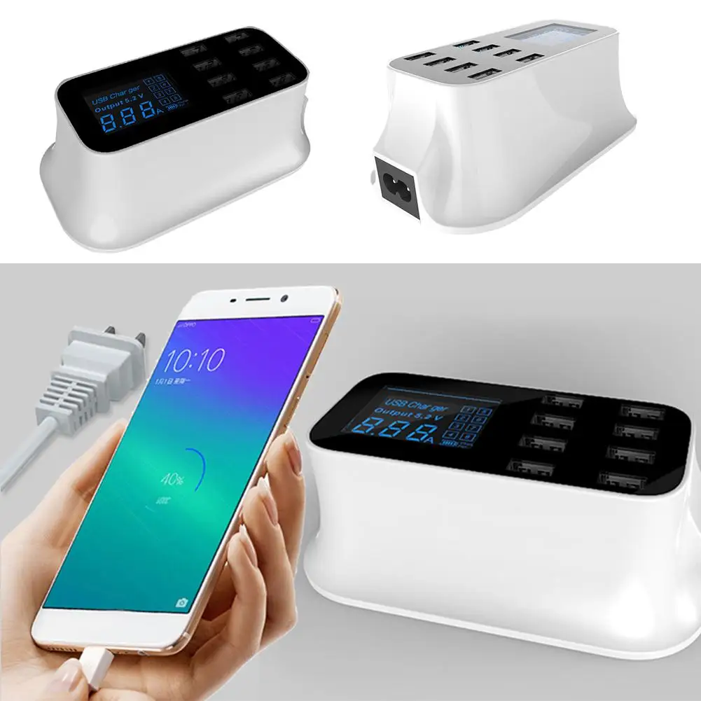 Smart 8-Port USB Fast Charger Power Adapter/ Desktop Charging Station US Plug/ EU Plug/ UK Plug 8-port USB Crystal Adapter Smart 8-Port USB Fast Charger Power Adapter/ Desktop Charging Station US Plug/ EU Plug/ UK Plug 8-port USB Crystal Adapter