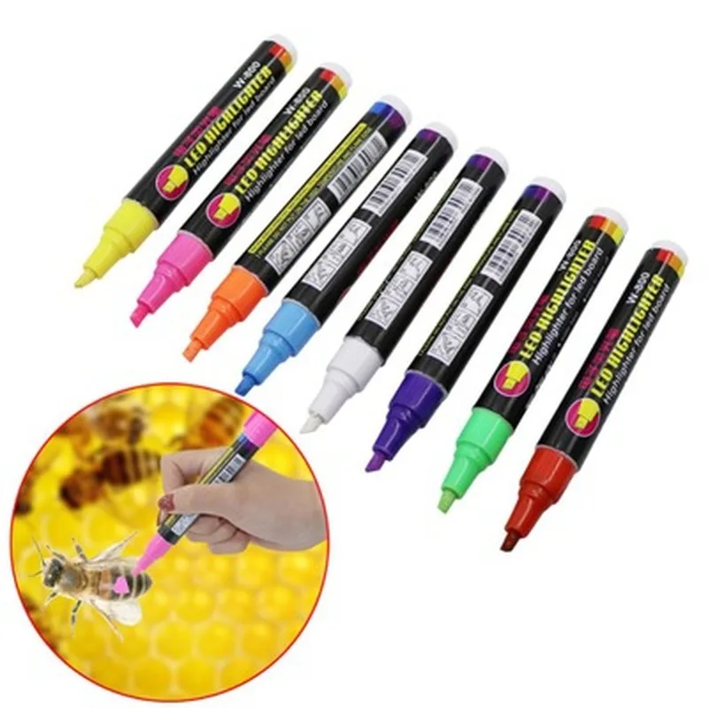 

1PCS Hot Sale Queen Bee Marker Pen Bee Special Marker Pen Does Not Hurt Bee Highlighter Eight Colors Optional