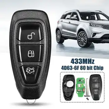 

433Mhz 3 Button Smart Intelligent full Remote Key for Ford B-Max for C-Max for Focus for Galaxy KR55WK48801 4D83 80bit