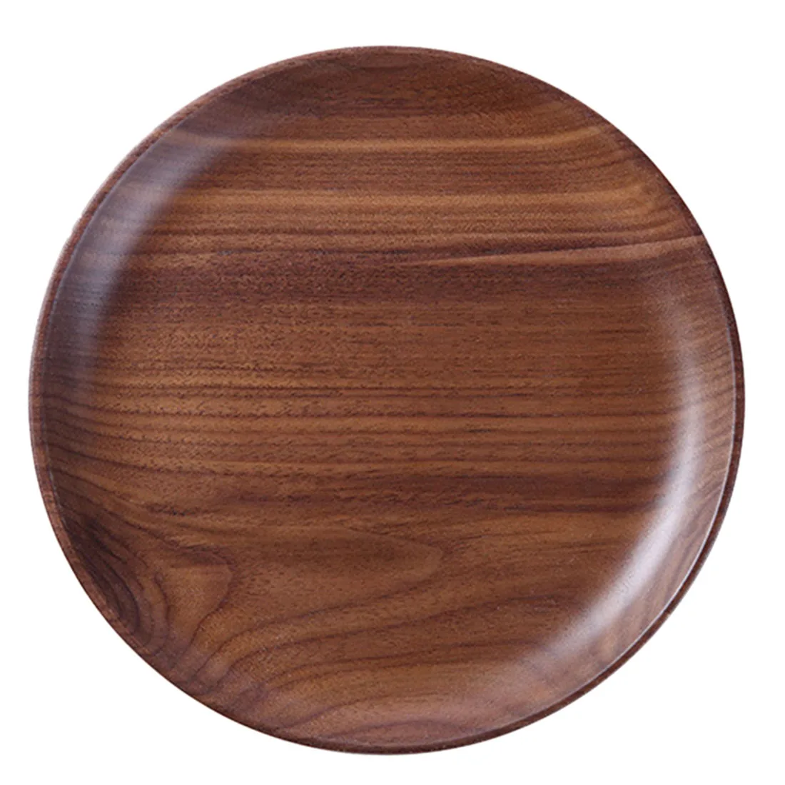 

20/15cm Japanese Tableware Wood Dish Dessert Plate Round Shape Bowl For Present Dessert Plates Dinnerware Cake Plate - BL Walnut