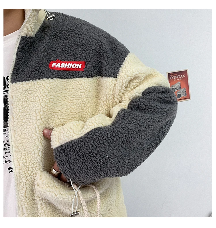 Winter Korean Version Of Europe And The New Thickening Lapel Loose Stitching Wool Liner Woolen Coat