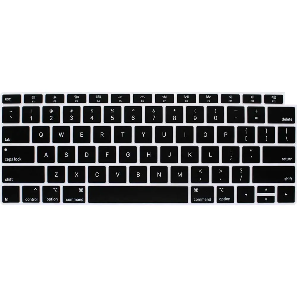 KK& LL Apple Macbook Air 1"(A1932) ноутбук-силиконовый мягкий водонепроницаемый корпус клавиатуры США - Цвет: Black