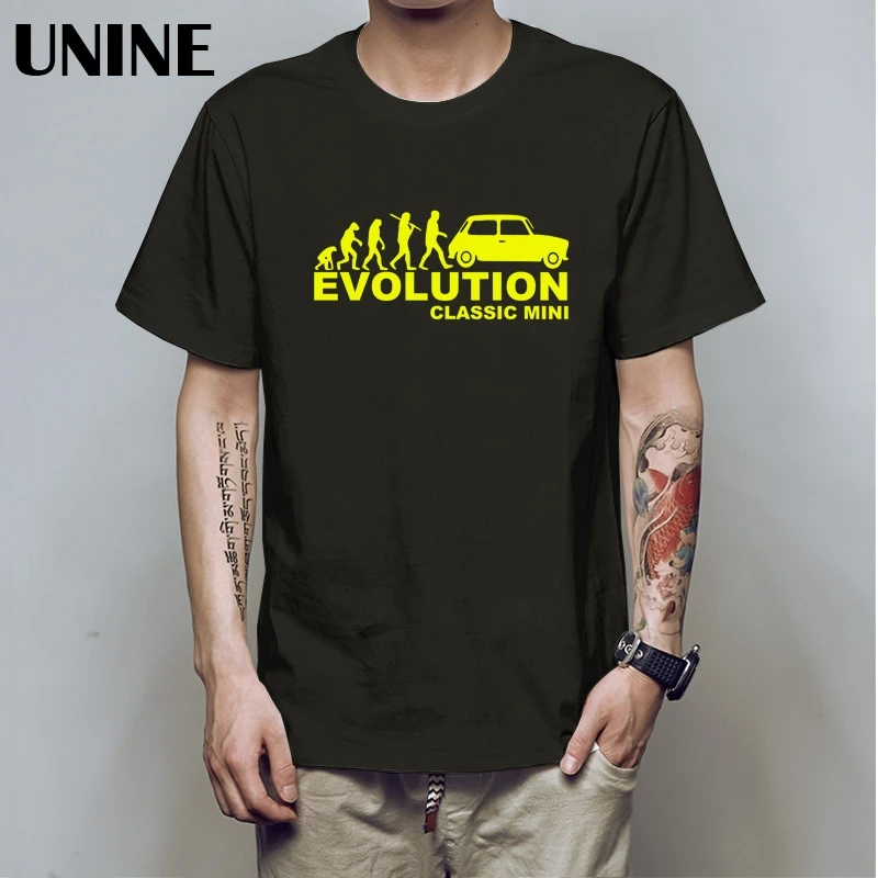Остин Mini Cooper Evolution Футболка Мужская S Классическая гоночная ралли Evo Evolution 3D печатная футболка из хлопка - Цвет: black yellow