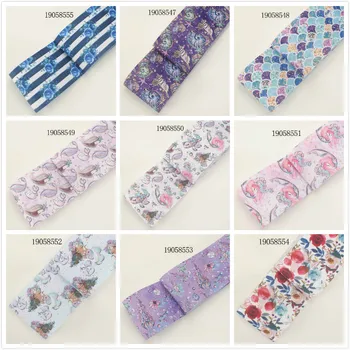 

5 Yards Beautiful Thermal Transfer Printed Grosgrain/Satin Ribbon 25mm/38mm/50mm/75mm for DIY Hair Bows